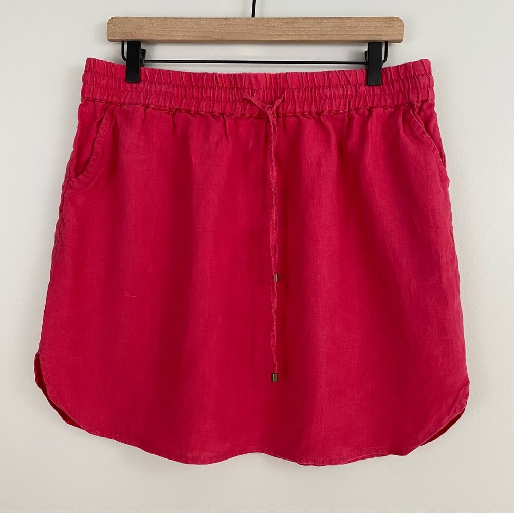 St. Tropez West Coral Linen Mini Skirt
